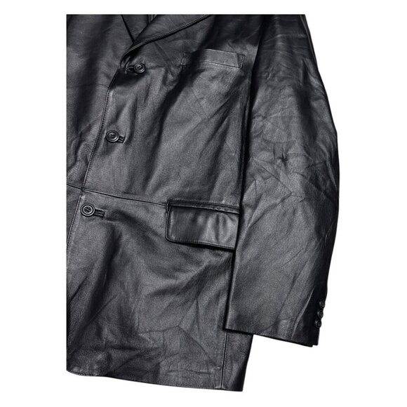 CROFT & BARROW GENUINE LEATHER Designer Business Casual Coat Jacket Mens XL - Picture 2 of 7